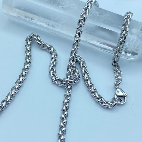 20 Inch Stainless Steel Wheat Chain With Lobster Claw Clasp, Unisex - Picture 2 of 4
